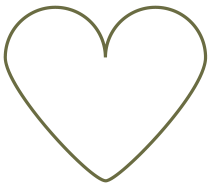 Corazon verde oliva delgado